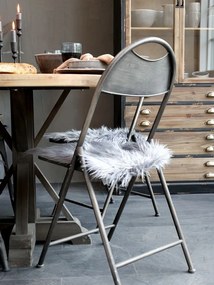 Čierna antik kovová skladacia stolička Factory Chair - 42*53*89 cm