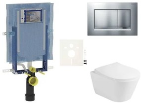 Cenovo zvýhodnený závesný WC set Geberit na zamurovanie + WC Glacera Ava SIKOGEZAVAS30, 1 ks