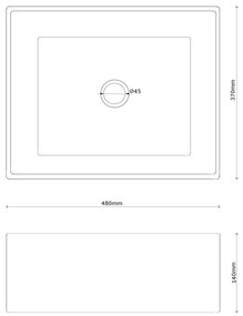 Gamma Cava, umývadlo na dosku 480x370x140 mm, biela s čiernym okrajom, GMA-UC-CAVA