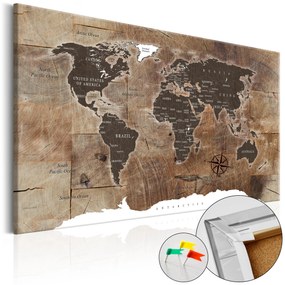 Artgeist Obraz na korku - Wooden Mosaic [Cork Map] Veľkosť: 90x60