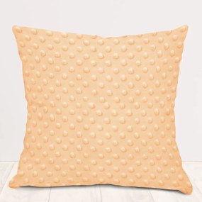 Biante Detská obliečka na vankúš Minky 3D bodky MKP-006 Svetlo marhuľová 50 x 70 cm