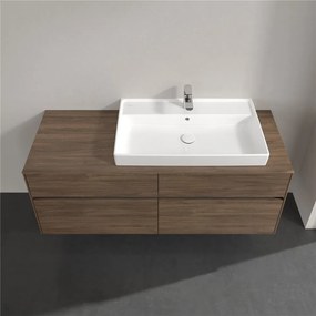 VILLEROY &amp; BOCH Collaro závesná skrinka pod umývadlo na dosku (umývadlo vpravo), 4 zásuvky, s LED osvetlením, 1400 x 500 x 548 mm, Arizona Oak, C090B0VH