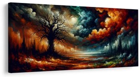 Obraz krajina s farebným stromom života