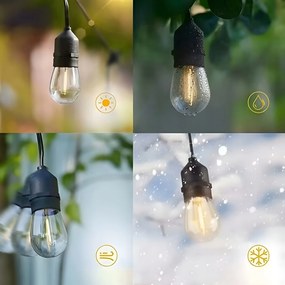 TRENDIE Záhradná svetelná girlanda 20 LED teplá biela E27 20m