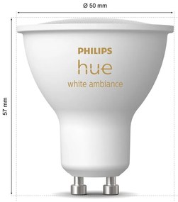 LED žiarovky v súprave 3 ks GU10, 4 W White ambiance – Philips Hue