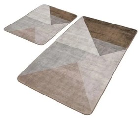 Sivo-hnedé zamatové kúpeľňové predložky v súprave 2 ks 60x100 cm – Mila Home