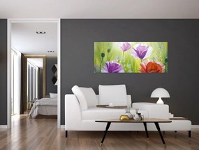 Obraz - Vlčie maky (120x50 cm)