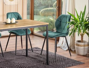 Sametová jídelní židle Rick zelená