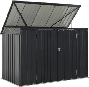 Kovový prístrešok, 3 popolnice, výklopné veko, 200×105×128cm