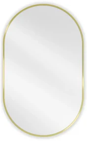 Mexen Loft, oválne kúpeľňové zrkadlo 90 x 55 cm, farba rámu zlatá lesklá, 9851-090-055-000-50