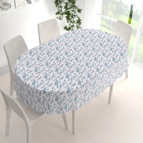 Biante Teflónový oválny obrus TF-088 Levandule na bielom 140x220 cm