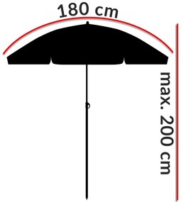 InternetovaZahrada Záhradný slnečník Cyprus 180 cm - antracit