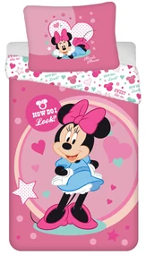DETSKÉ OBLIEČKY Z MIKROVLÁKNA MINNIE 140X200 CM, 1 KS 70X90 CM VZOROVANÉ