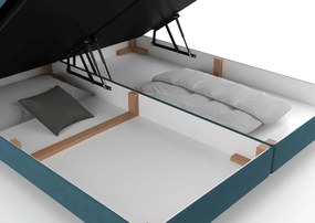 Posteľ Parana 180x200 cm, modrá aqua zamatová látka