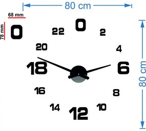 Moderné nalepovacie nástenné hodiny | 3D hodiny 12S022-Wall clock