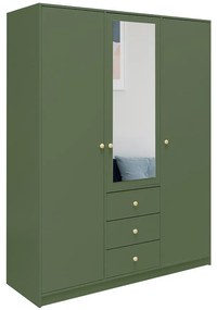 Skriňa Siena 2 D3 fľaškovozelená / zrkadlo