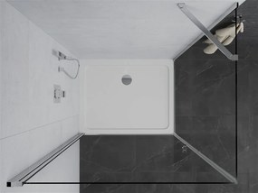 Mexen Pretoria, sprchovací kút 70 (dvere) x 110 (stena) cm, 6mm číre sklo, chrómový profil + biela sprchová vanička, 852-070-110-01-00-4010