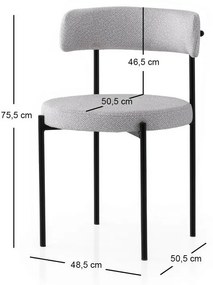 Súprava jedálenských stoličiek Gini Light Grey and Black, 2 ks