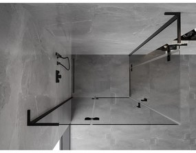 Mexen Mist-H L Duo, 2-krídlový sprchový kút 120 x 70 cm, číre sklo, čierny profil, 8A5L-120L-070P-70-00