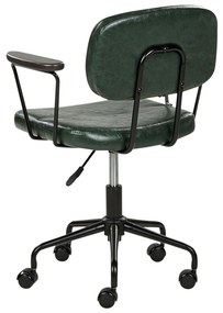 Kancelárska stolička z umelej kože tmavozelená ALGERITA Beliani
