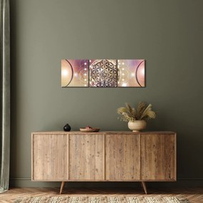 Obraz - Mandala s elementmi (s hodinami) (90x30 cm)
