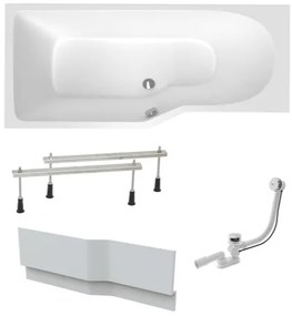 Asymetrická vaňa Laguna Beáta Plus 160x80 cm akrylát ľavá SIKOBE1600LANP, 1 ks