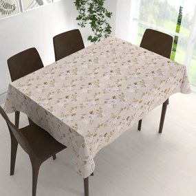 Biante Dekoračný obdĺžnikový obrus PML-059 Biele ruže s perokresbou na béžovom 50x100 cm