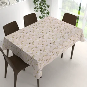 Biante Dekoračný obdĺžnikový obrus PML-059 Biele ruže s perokresbou na béžovom 120x180 cm