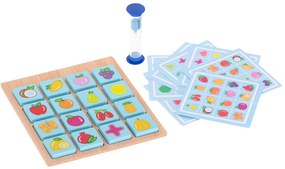 KIK KX5369 Dřevěná desková hra puzzle paměť ovoce a tvary AKCE