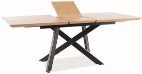 Rozkladací jedálenský stôl 160-220 cm Carlos (dub + čierna) (pre 8 a viac osôb). Vlastná spoľahlivá doprava až k Vám domov. 1050005