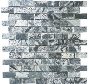 Mozaika z prírodného kameňa XMI 117 strieborná/čierna 30,5 x 32,5 cm