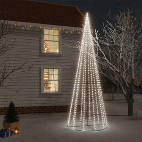 Vianočný stromček kužeľ studené biele svetlo 732 LED 160x500cm 343495