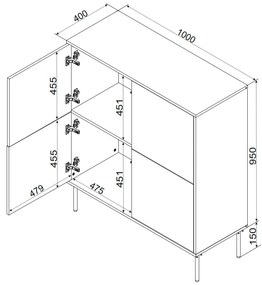 Cama Zelená komoda Trese 4D