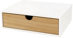 Biely/prírodný nočný stolík v dekore duba Farsta - Woodman