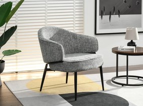 Čalúnené kreslo Dali šedé + čierne nožičky