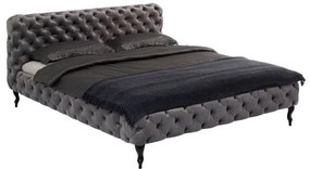 Desire Velvet manželská posteľ 160x200 cm strieborno sivá