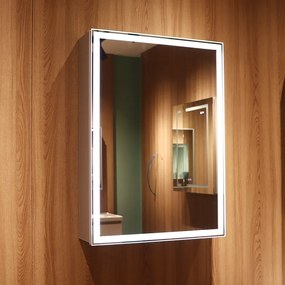 Bezdoteku Kúpeľňová skrinka jednodverová so zrkadlom a LED osvetlením KS1.