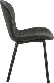 FIORA Tmavosivé (tkanina Apia 458)/čierny rám - MODERNÁ ČALÚNENÁ STOLIČKA DO OBÝVAČKY/ JEDÁLNE LOFT