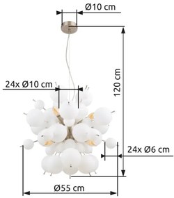 Globo 15633HO - Luster na lanku UDO 6xE14/25W/230V pr. 55 cm biela
