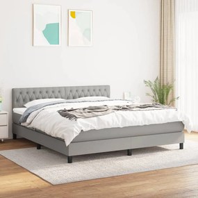 Boxspring posteľ s matracom bledosivá 180x200 cm látka 3140313