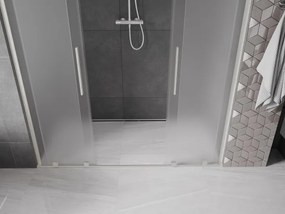 Mexen Velar L Duo, posuvné sprchové dvere do otvoru 170 cm, 8mm sklo námraza, brúsená oceľ, 871-170-003-32-97