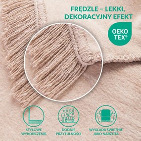 BAVLNENÁ DEKA BAT 150X200 CM SVETLOBÉŽOVÁ