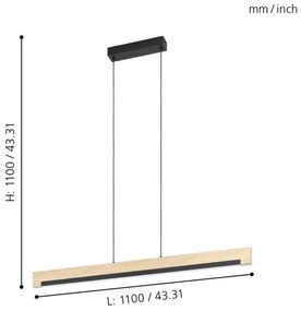 Eglo 99293 - LED Stmievateľný luster na lanku CAMACHO LED/25,5W/230V