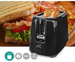 Nedis KABT150EBK - Hriankovač s dvoma otvormi 700W/230V čierna