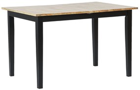 Rozkladací drevený stôl 120/150 x 80 cm svetlé drevo/čierna HOUSTON Beliani