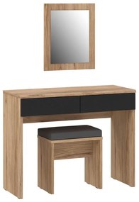 Toaletný stolík ERO + taburet hnedá/čierna