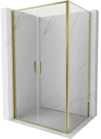 Mexen Exo, výklopný sprchový kút 90 x 95 cm, číre sklo, zlatá, 814-090-095-50-00