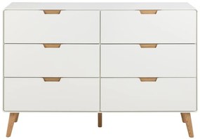 Komoda Lowell 135 cm bílá/dub přírodní