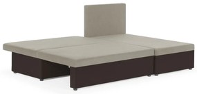 Rozkládací rohová sedací souprava ROLO Béžová/Hnědá