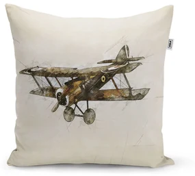 Sablio Vankúš Historický dvojplošník Vintage - 60x60 cm